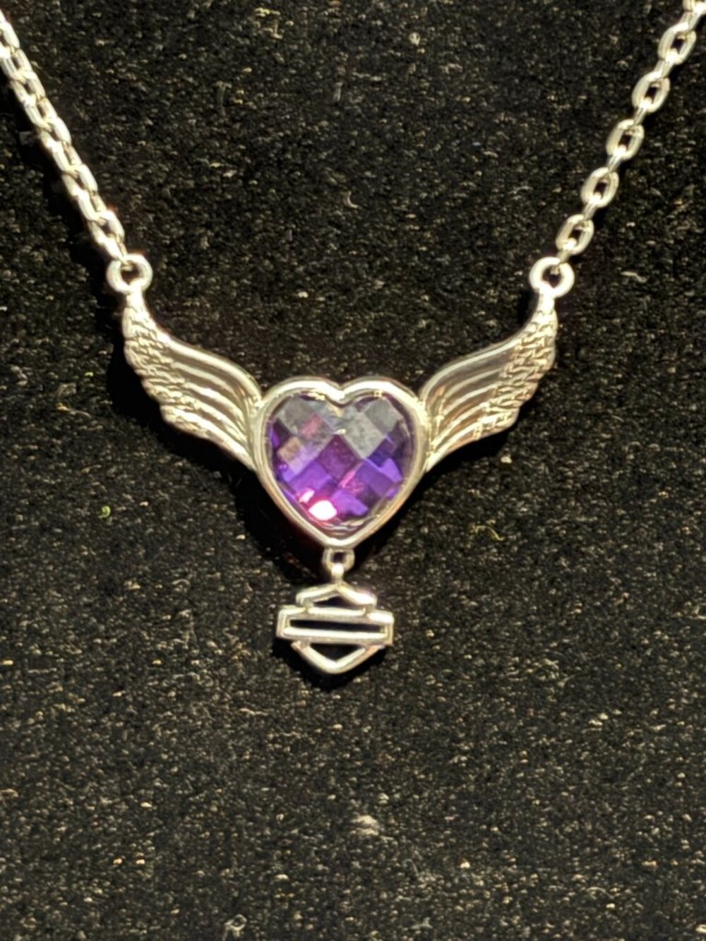 HARLEY DAVIDSON PURPLE HEART WING NECKLACE